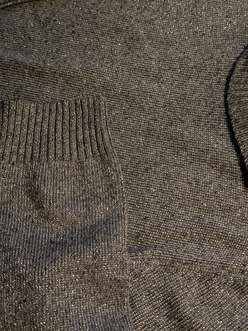 Charcoal Marled Cowl Neck Sweater Size Petite Large - Picture 6 of 13